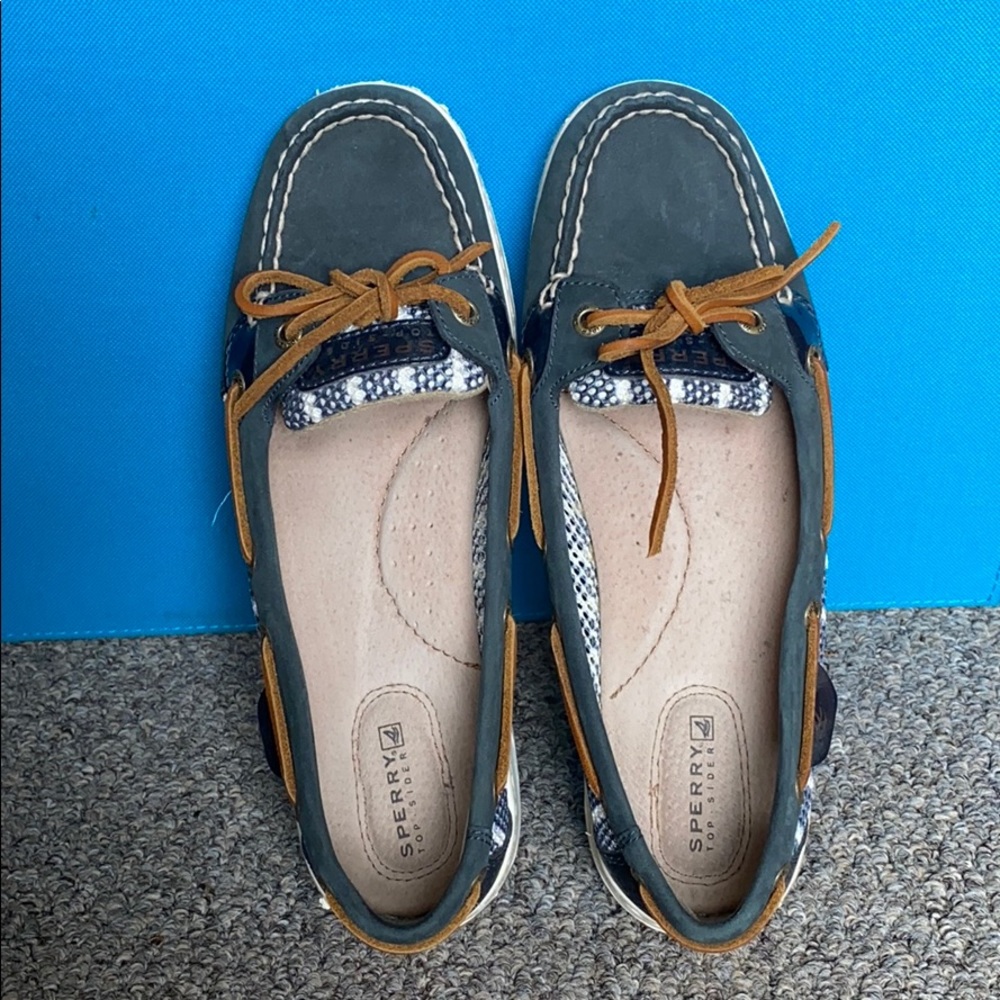Sperry Blue and white Nautical Boat Shoes